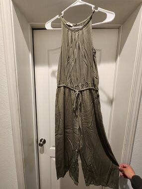 Maurices Olive Green Sleeveless Jumpsuit with Drawstring Waist